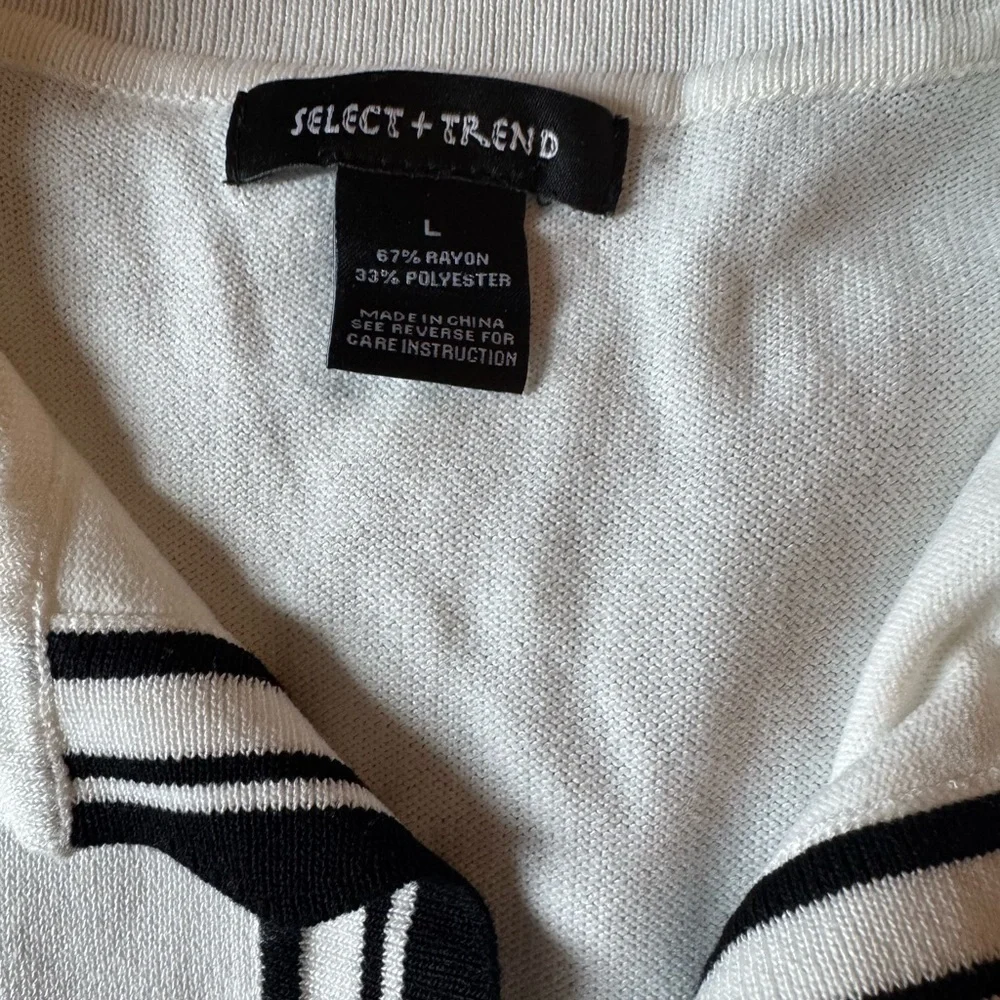 White Collared Shirt with Black Accents